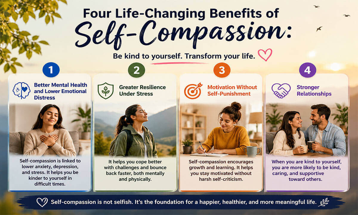 Figure: Four Life-Changing Benefits of Self-Compassion